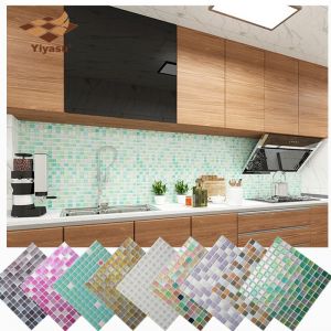 חרדים 10 פתרונות לבית Mosaic Wall Tile Peel and Stick  Self adhesive Backsplash DIY Kitchen Bathroom Home Wall Sticker Vinyl 3D